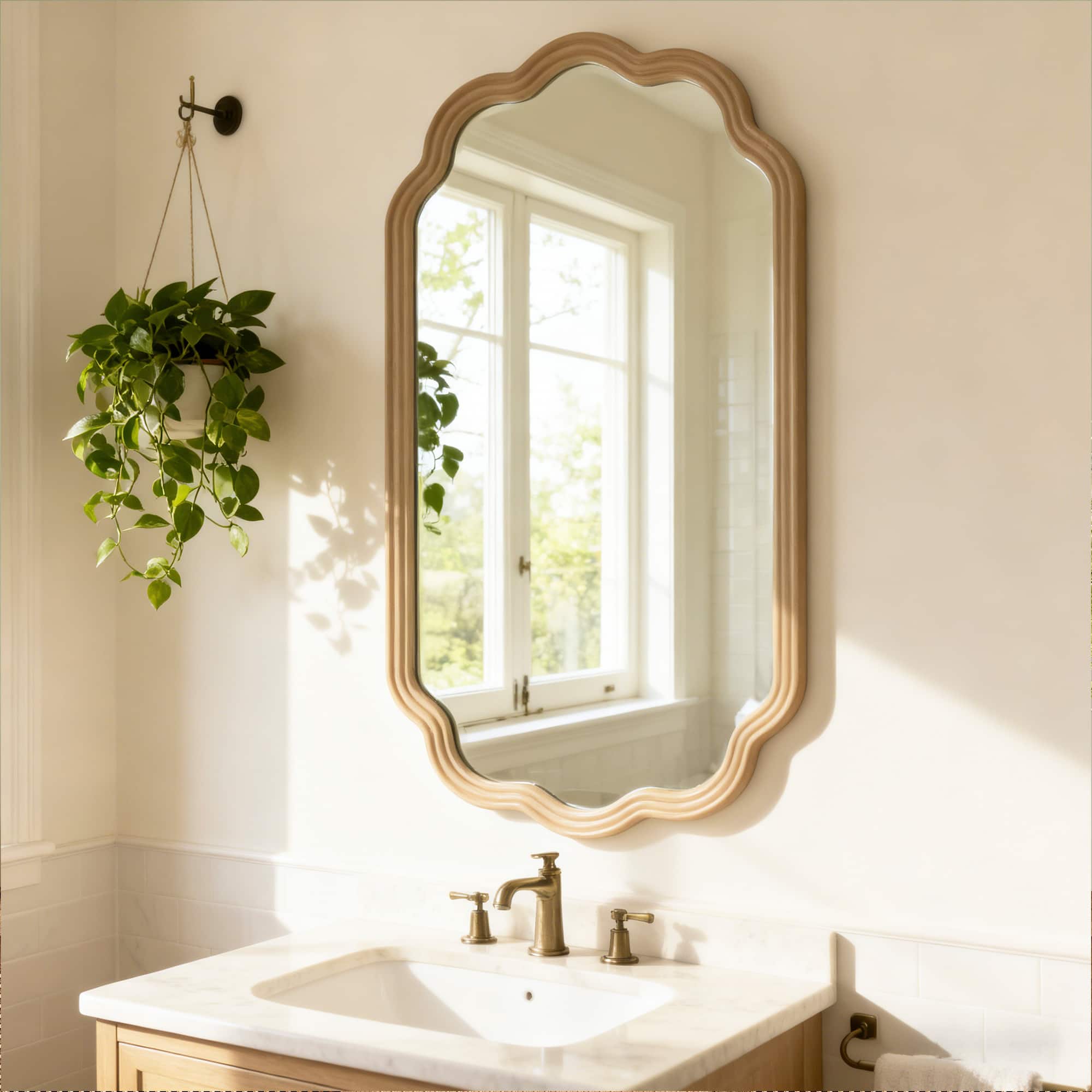 20" x 37.8" Scalloped Wall Mirror by Ashland®